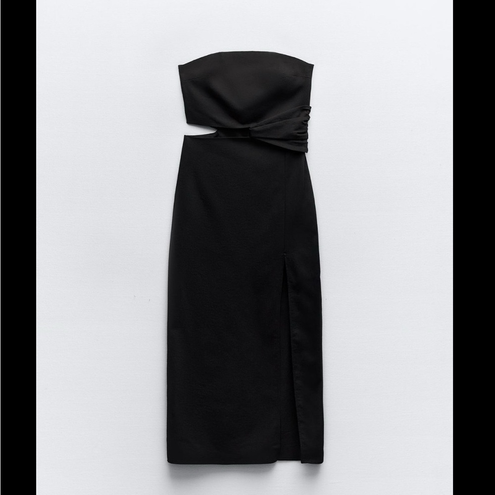 STRAPLESS MIDI DRESS - Picture 4 of 5